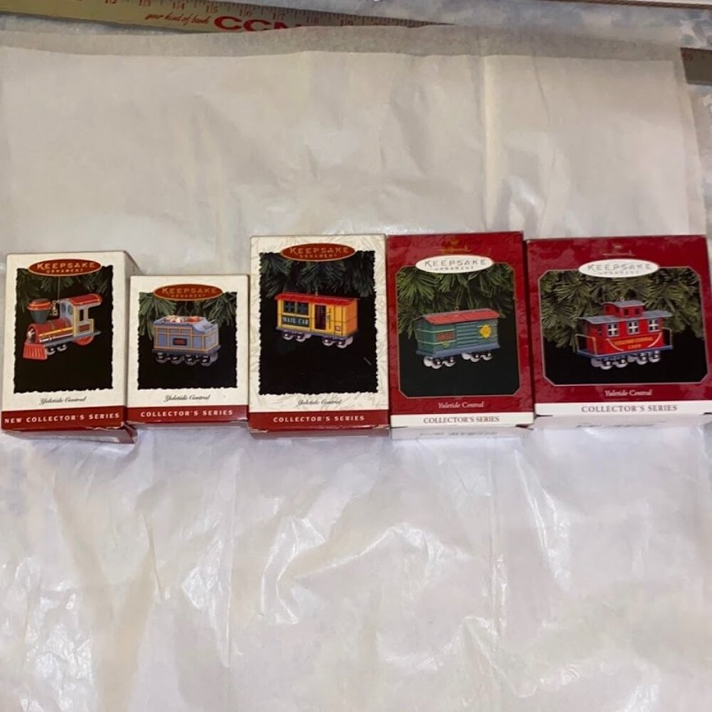 Hallmark Yuletide Central Series 1994-1998 *Full Set* Pressed Tin Ornaments